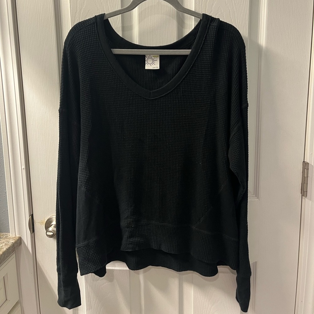 Offline by aerie long sleeve oversized waffle knit top